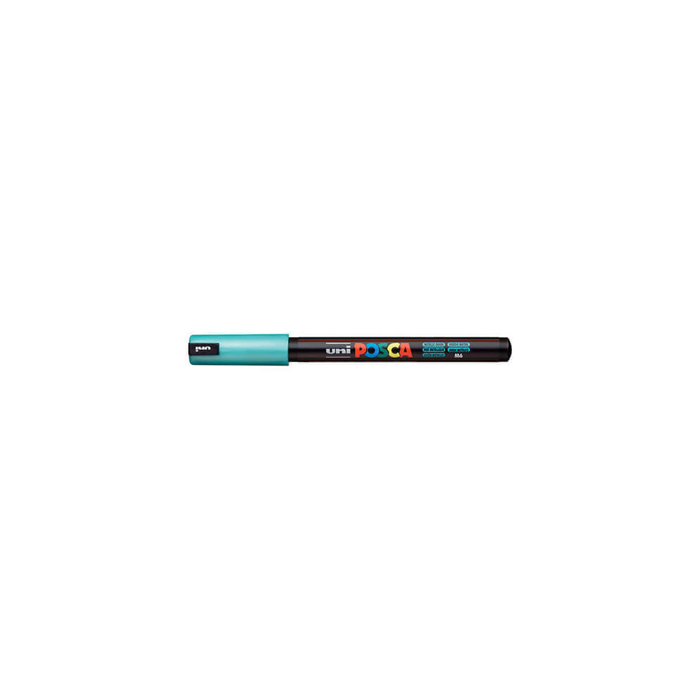 Uni Posca Pen - Ultra Fine Bullet Tip - Metallic Green (PC-1MR)-image
