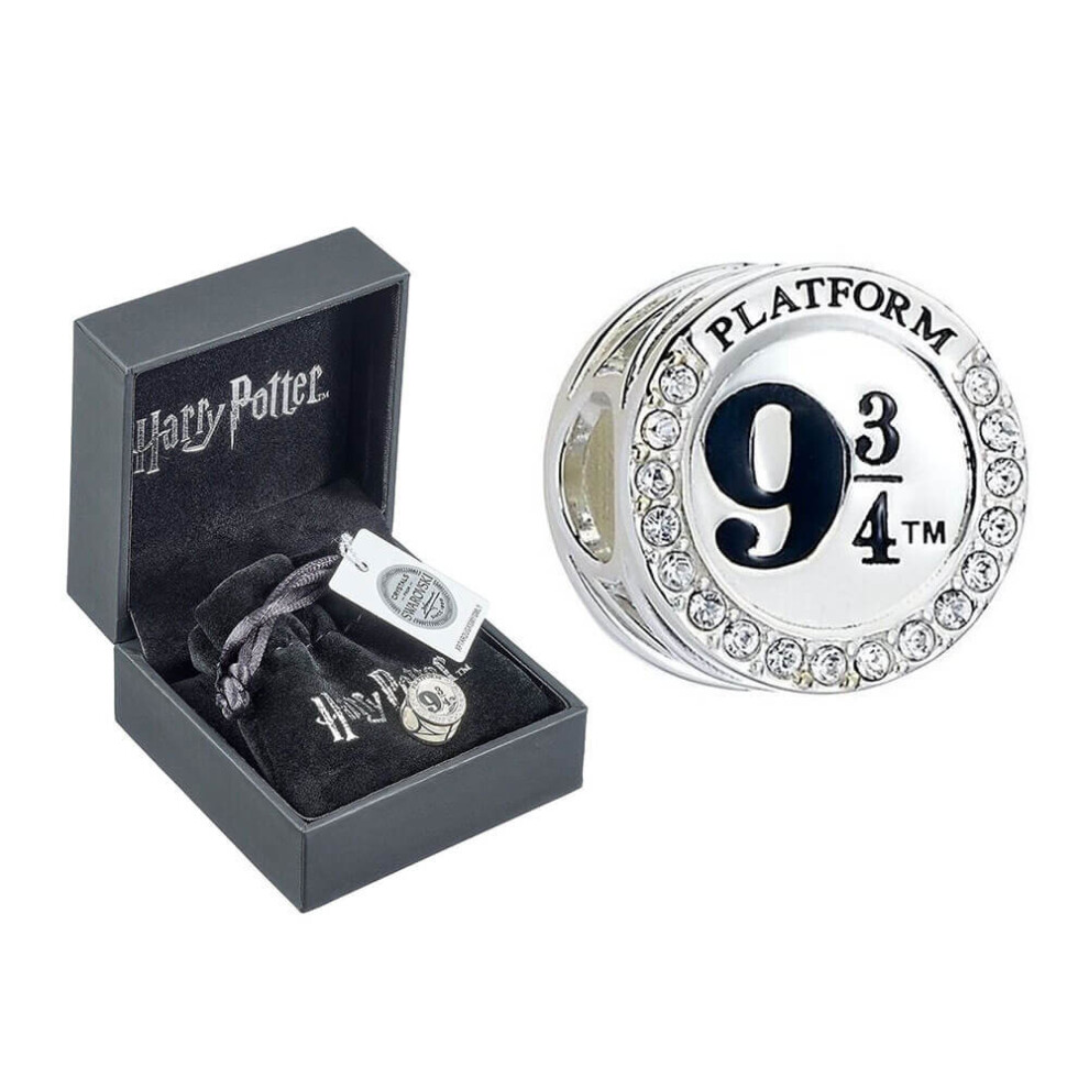 Harry Potter Sterling Silver Platform 9 3/4 Spacer Bead with Swarovski Crystals