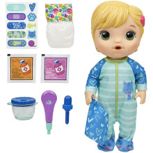 Muñeca Baby Alive Mix My Medicine, Pijama de Gatito, Bebe que Bebe y Moja, Accesorios de Doctor
