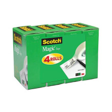 Scotch Magic Tape 4 Refill Rolls Numerous Applications Invisible Cuts Cleanly Engineered for Office and Home Use 3/4 x 1000 Inches Boxed (810K4)