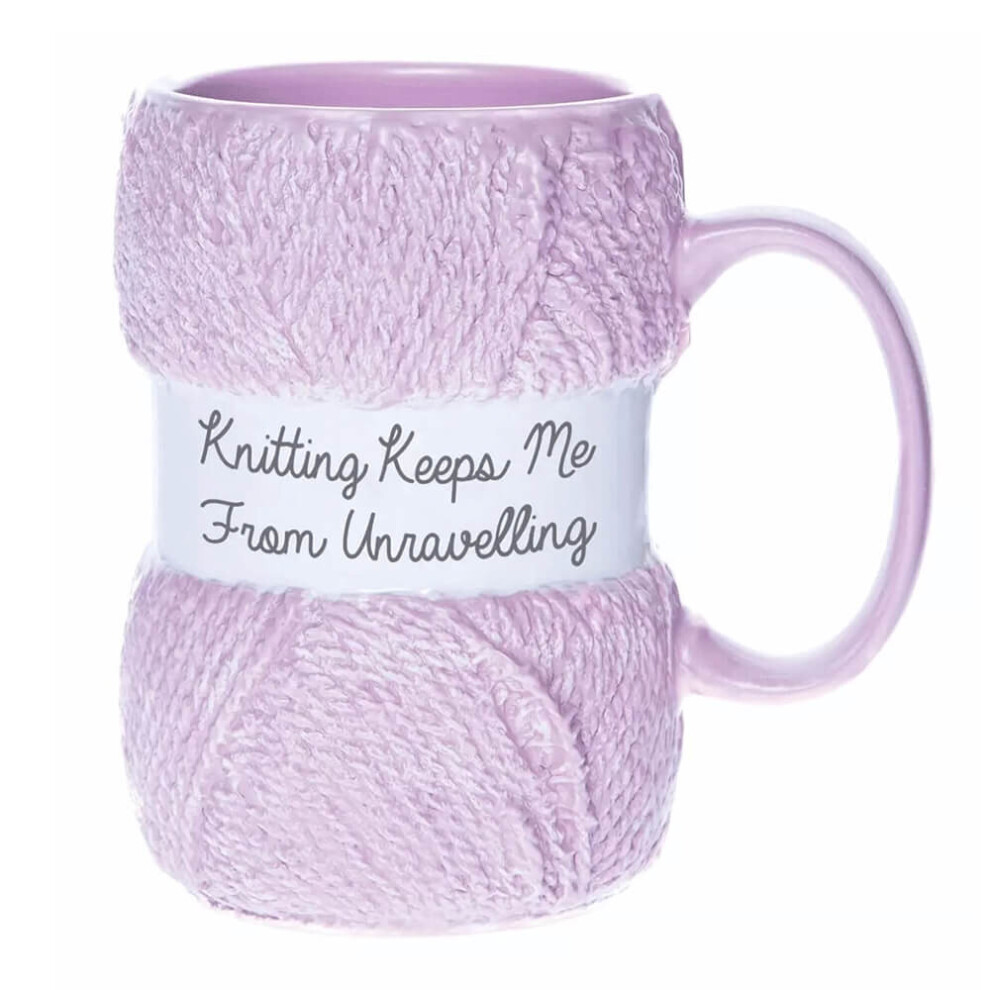 Keeps Me from Unraveling Novelty Knitting Mug | Realistic Matte Finish Yarn Detailing Amazing Christmas Birthday Or Mother's Day Gift for Her Ceramic
