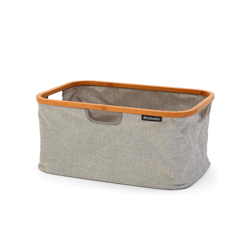 Brabantia Laundry Basket With Bamboo Top, Fabric, Grey, 40L - Image 4