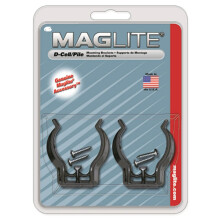 Maglite D Cell Wall Brackets Twin Pack - Vehicle Mounts for Any D Cell Maglite - Genuine Maglite ASXD021