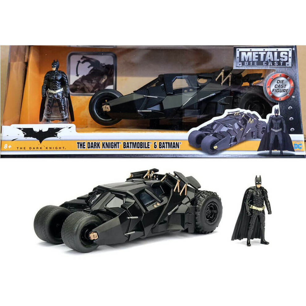 Dc Comics Official Batman Knight Batmobile With Batman 1/24 Scale Jada Toys Figure Dark