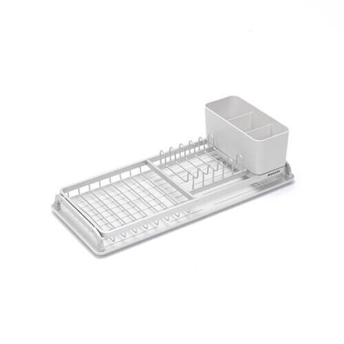 Brabantia Brabantia Compact Dish Drying Rack with Draining Tray, Light Grey