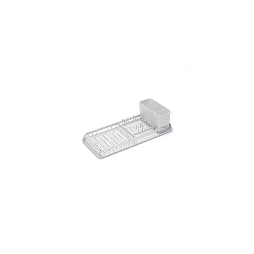 Brabantia Compact Dish Drying Rack with Draining Tray, Light Grey