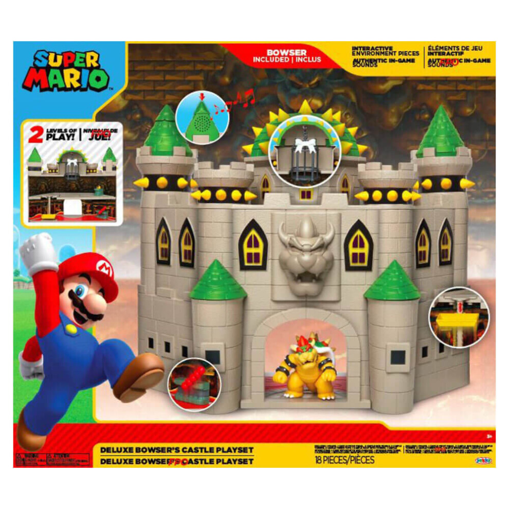 Nintendo Super Mario Bros Bowser's Deluxe Castle Action Playset Interactive Game