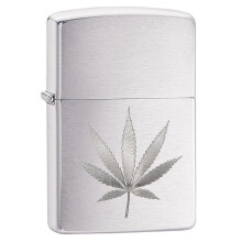 Zippo Leaf Design Brushed Chrome Windproof Cigarette Lighter Smokers