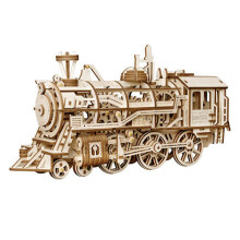 Locomotive: Mechanical Gears: ROKR Moving wooden 3D Train Puzzle model: Age 14 p