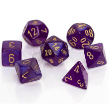 Chessex Polydice Set - Borealis Luminary Royal Purple / gold