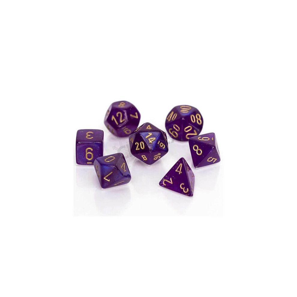 Photos - Other Toys Chessex Polydice Set - Borealis Luminary Royal Purple / gold