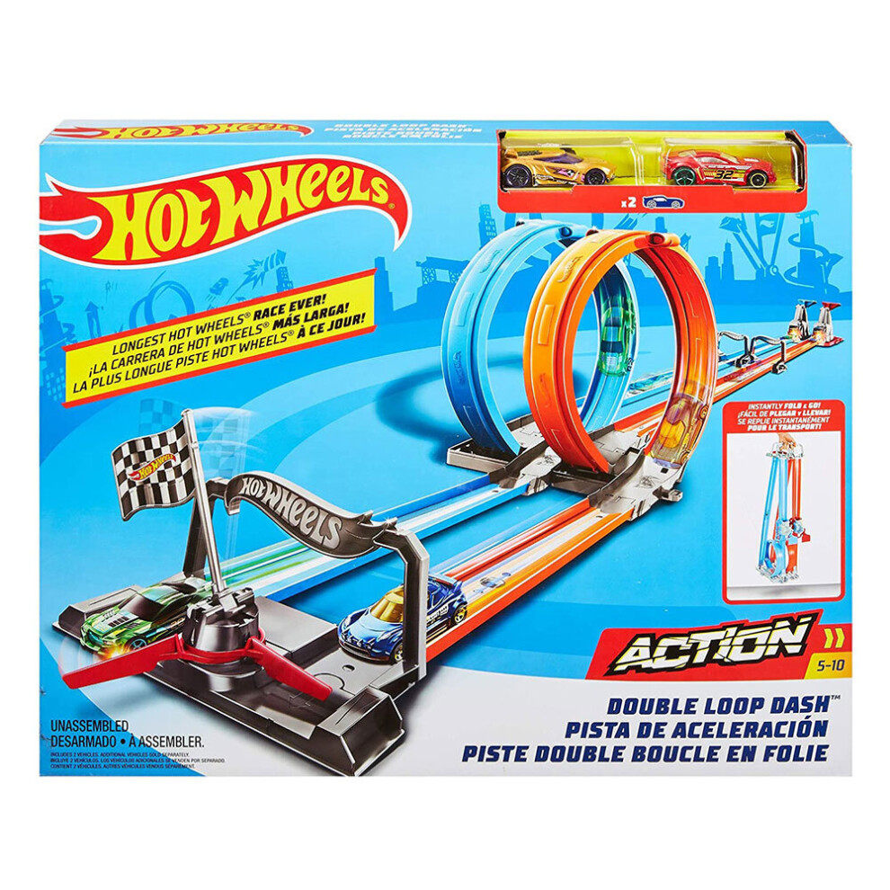 Hot Wheels Double Loop Dash with 2 Cars