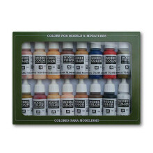 Coffret de peintures - VALLEJO - VAL70125 - Couleurs de peau - 16 teintes - À base d'eau non toxique