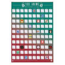100 Anime Classic Bucket List Scratch Off Movie Wall Art Poster