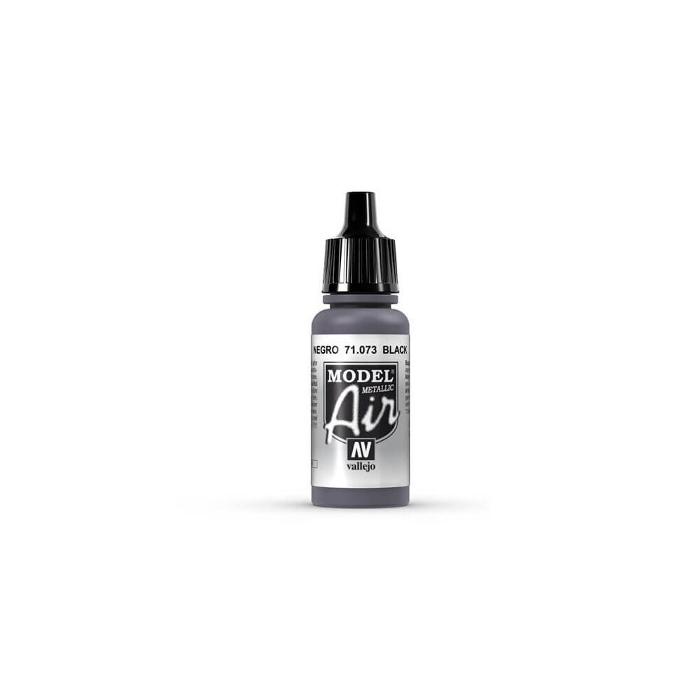 Val073 - Av Vallejo Model Air 17ml - Black (metallic)