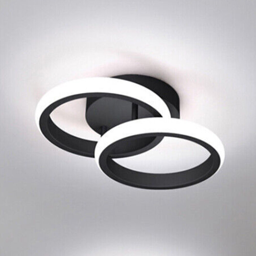 (Black) Modern Led Ceiling Light Black Nordic Style Chandelier Creative Design Ceiling Lamp for Bedroom, Kitchen, Corridor, Balcony, Cold&Warm&Clear White