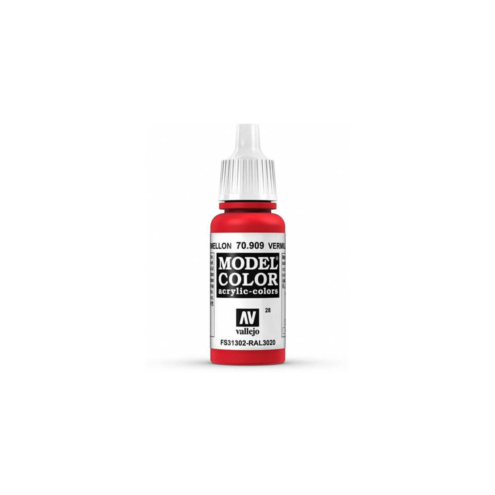 Val909 - Av Vallejo Model Color 17ml - Vermillion