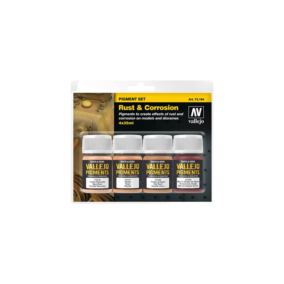 Val73194 - Av Vallejo Pigments Set - Rust & Corrosion