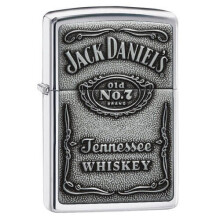 (Jack Daniels Pewter) Genuine Zippo Jack Daniels Lighter - Windproof - Jd Brass Pewter Chrome