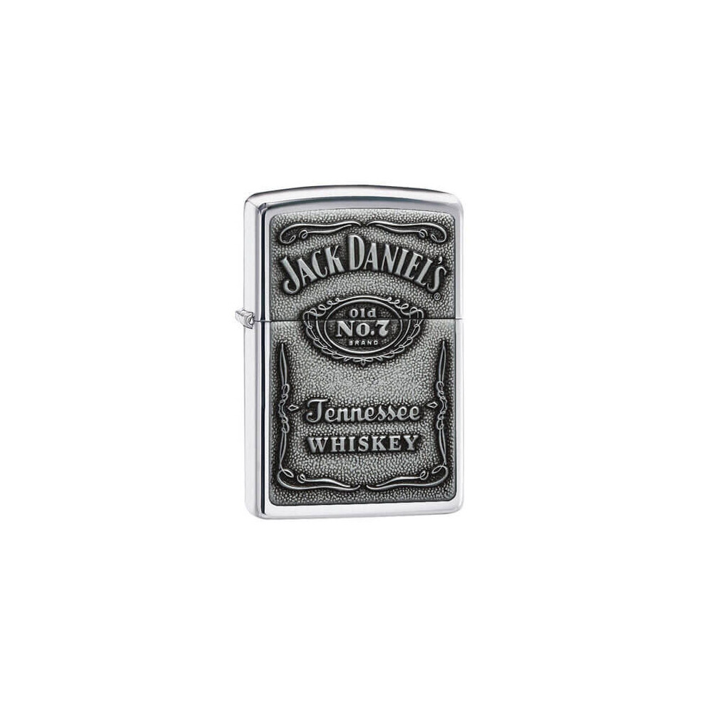 (Jack Daniels Pewter) Genuine Zippo Jack Daniels Lighter - Windproof - Jd Brass Pewter Chrome