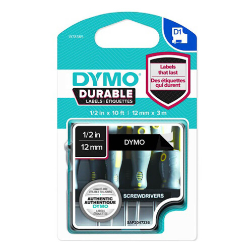 DYMO DYMO 1978365 White on black D1 label-making tape