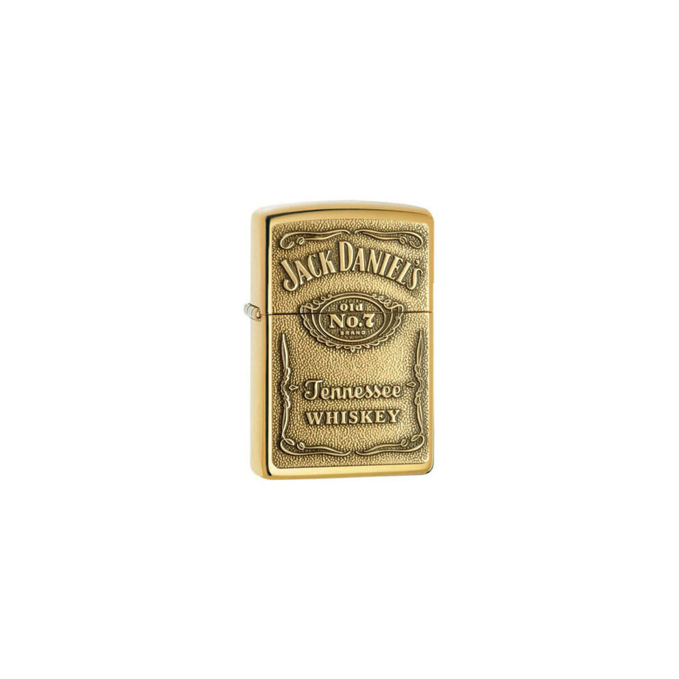 (Jack Daniels Brass) Genuine Zippo Jack Daniels Lighter - Windproof - Jd Brass Pewter Chrome