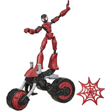 Spider-Man Marvel Bend and Flex, Flex Rider Actionfigur, 6-tums flexibel figur och 2-i-1 motorcykel