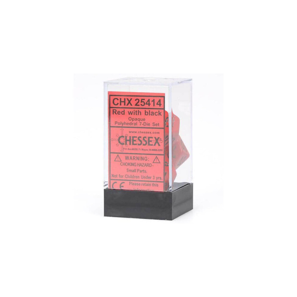 Photos - Other Toys Poly Chessex CHX25414 Dice-Opaque Red/Black Set 