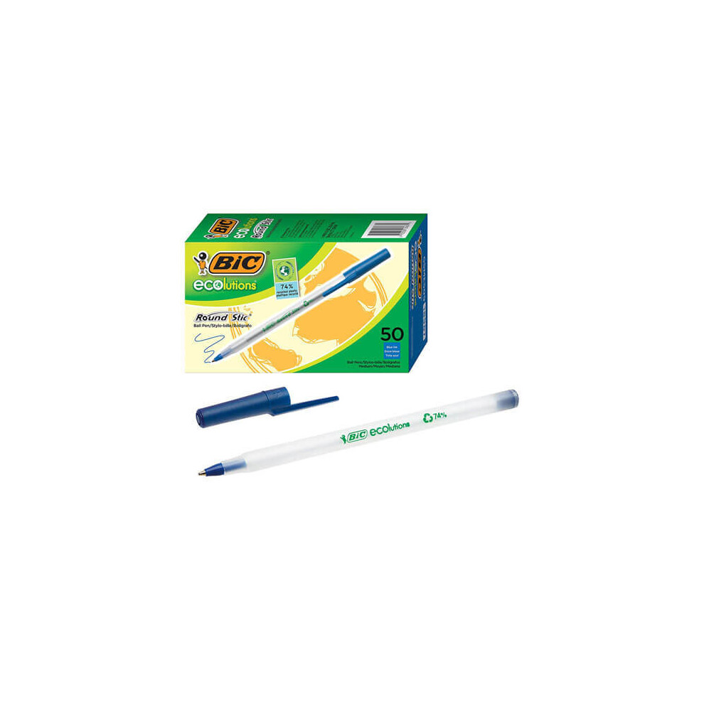 Bic Bicgsme509be Ecolutions Round Stic Ballpoint Pen - Blue Ink