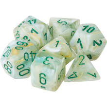Chessex CHX27409 Wrfel-Marmor-Dunkelgrn-Set