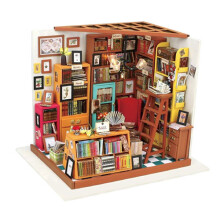 Biblioteca - Robotime - Sam - Kit em madeira - 22,5 x 18,5 x 19 cm - Iluminação inclusa