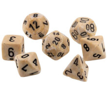 Chessex CHX27402 Dice-Marble Ivory/Black Set