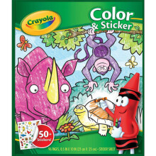 Livre de Coloriage et Autocollants, Animaux de la Jungle