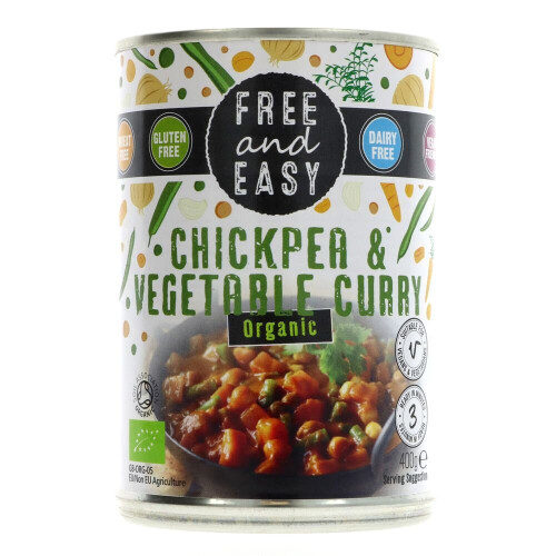 Free & Easy Chickpea / Vegetable Curry 400g ( pack of 6 ) 1