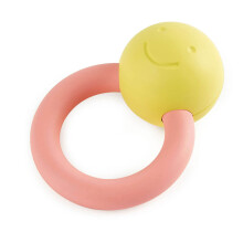 Brinquedo de dentição - HAPE - Anel de chocalho 10 cm - Madeira - Amarelo