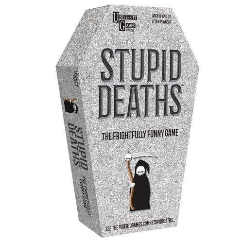 University Games Stupid Deaths Coffin Tin Game - Board Game