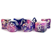 Metallic Dice Games 7-Set Eternal Purple and Blue with White