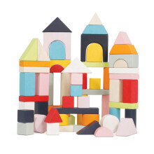 Le Toy Van - Educational Wooden Building Blocks 60 Piece Set Toy | Montessori Style Shape & Colour Development Toy - Suitable for 12 Months + (PL