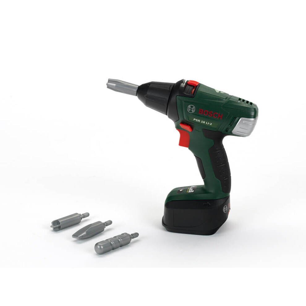 Klein Toys Theo Klein Bosch Mini Cordless Drill/Screwdriver Toy - 2 Speeds, 3 Attachments, Realistic Sounds & Light (4.00985E+12)