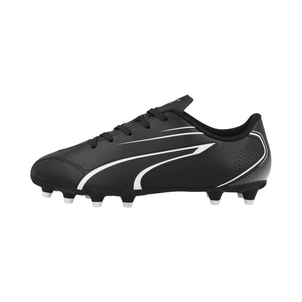 (Black/White, J12) Puma Vitoria Fg/Ag Junior Football Boots