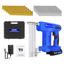 2 in 1 Nailer Stapler Gun Cordless Brad Nailer with 1.5Ah Battery Case Staples and Nails for Wood Floor Carpet Fence DIY Projects