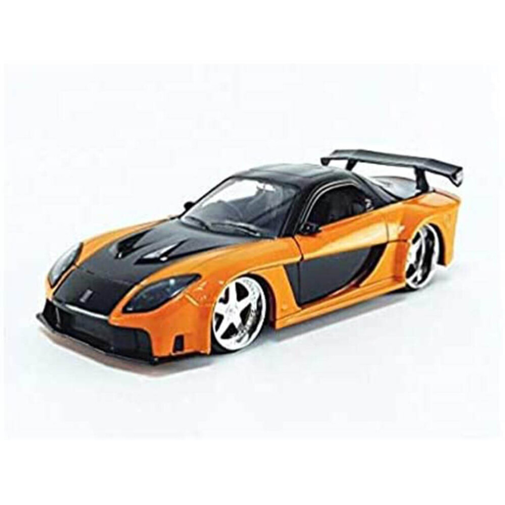 Photos - Toy Car Jada 1/32 Han's Mazda RX-7 RHD - Orange/Black Fast & Furious Diecast Car 30736 (Officially Licensed)