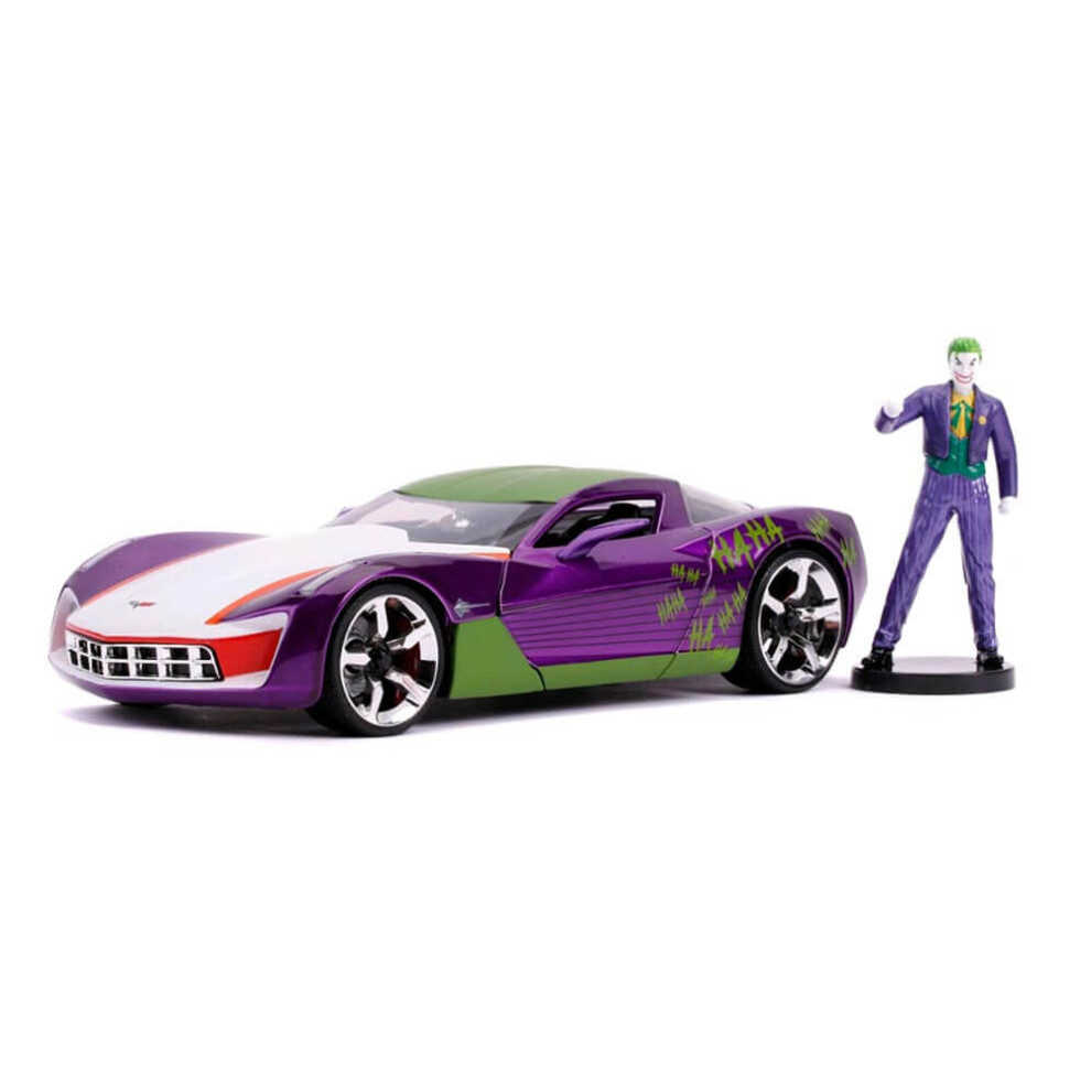 Joker 1969 Chevrolet Corvette Stingray with Figure 1:24 Scale Jada 31199 253255020