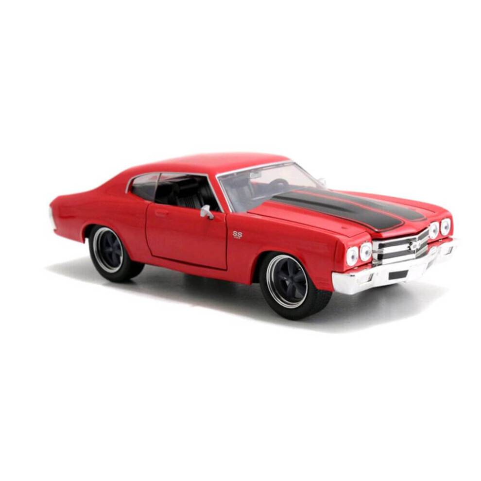 Jada Dom\'s Chevrolet Chevelle SS Red with Black Stripes \Fast & Furious\" Movie 1/24 Diecast Model Car by Jada"