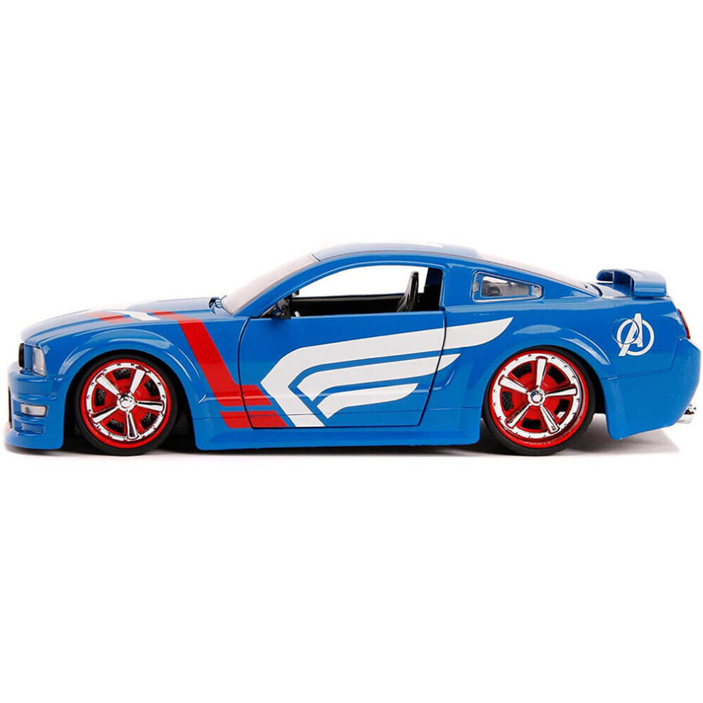 Jada 2006 Ford Mustang Gt With Captain America Figure - 1:24