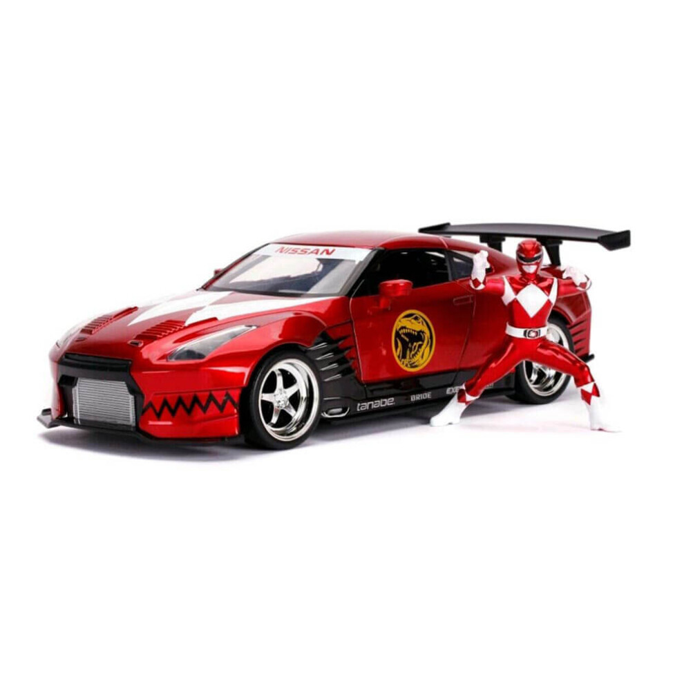 Jada 2009 Nissan GT-R (R35) Candy Red and Red Ranger Diecast Figurine \Power Rangers\" 1/24 Diecast Model Car by Jada"