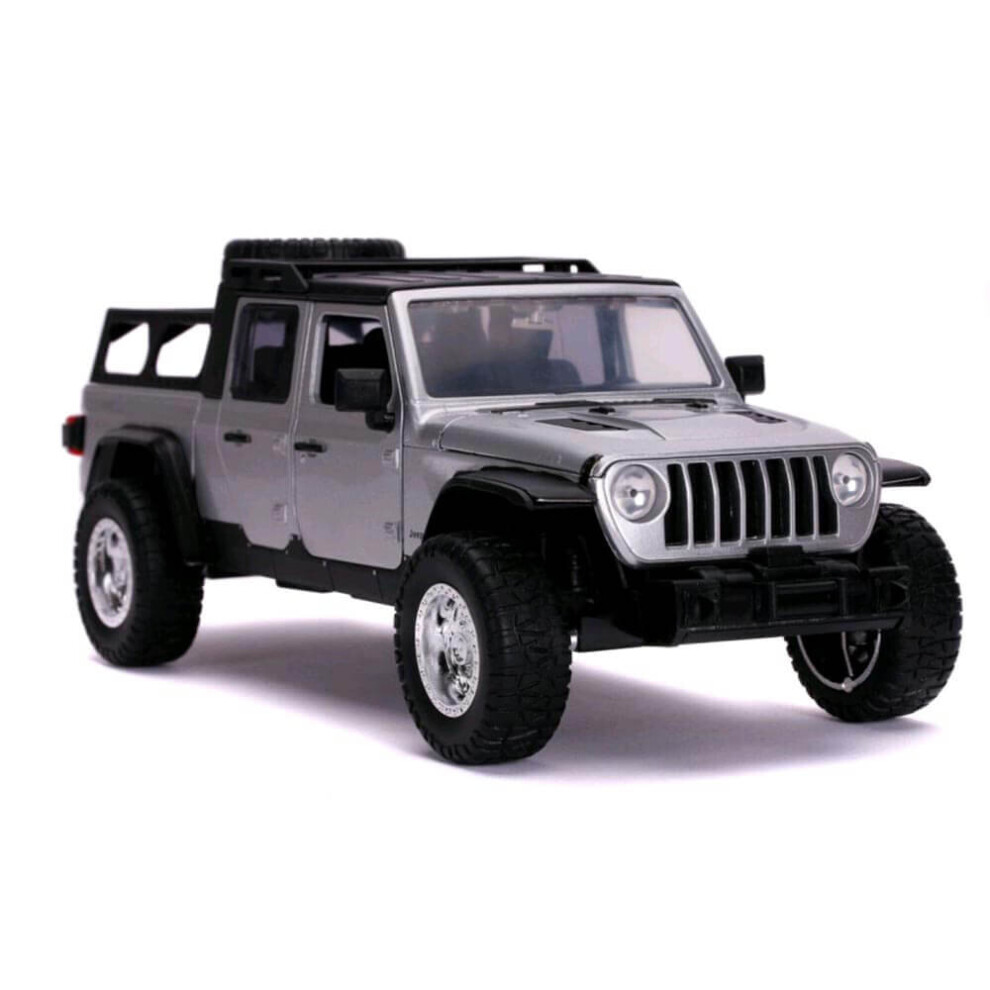 Jada 2020 Jeep Gladiator Pickup Truck Silver with Black Top \Fast & Furious\" Series 1/24 Diecast Model Car by Jada"