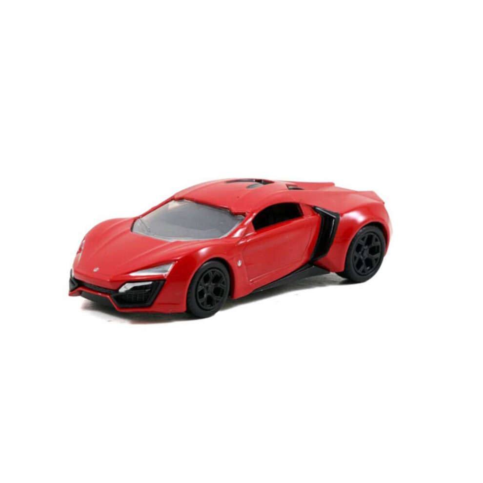 Model Kit Lykan Hypersport Red with Black Wheels Fast & Furious Movie Build N\' Collect 1/55 Diecast Model Car by Jada 31289