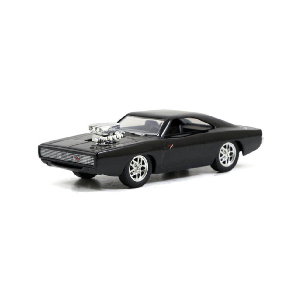 Model Kit Dom\'s Dodge Charger R/T Black Fast & Furious Movie Build N\' Collect 1/55 Diecast Model Car by Jada 31148