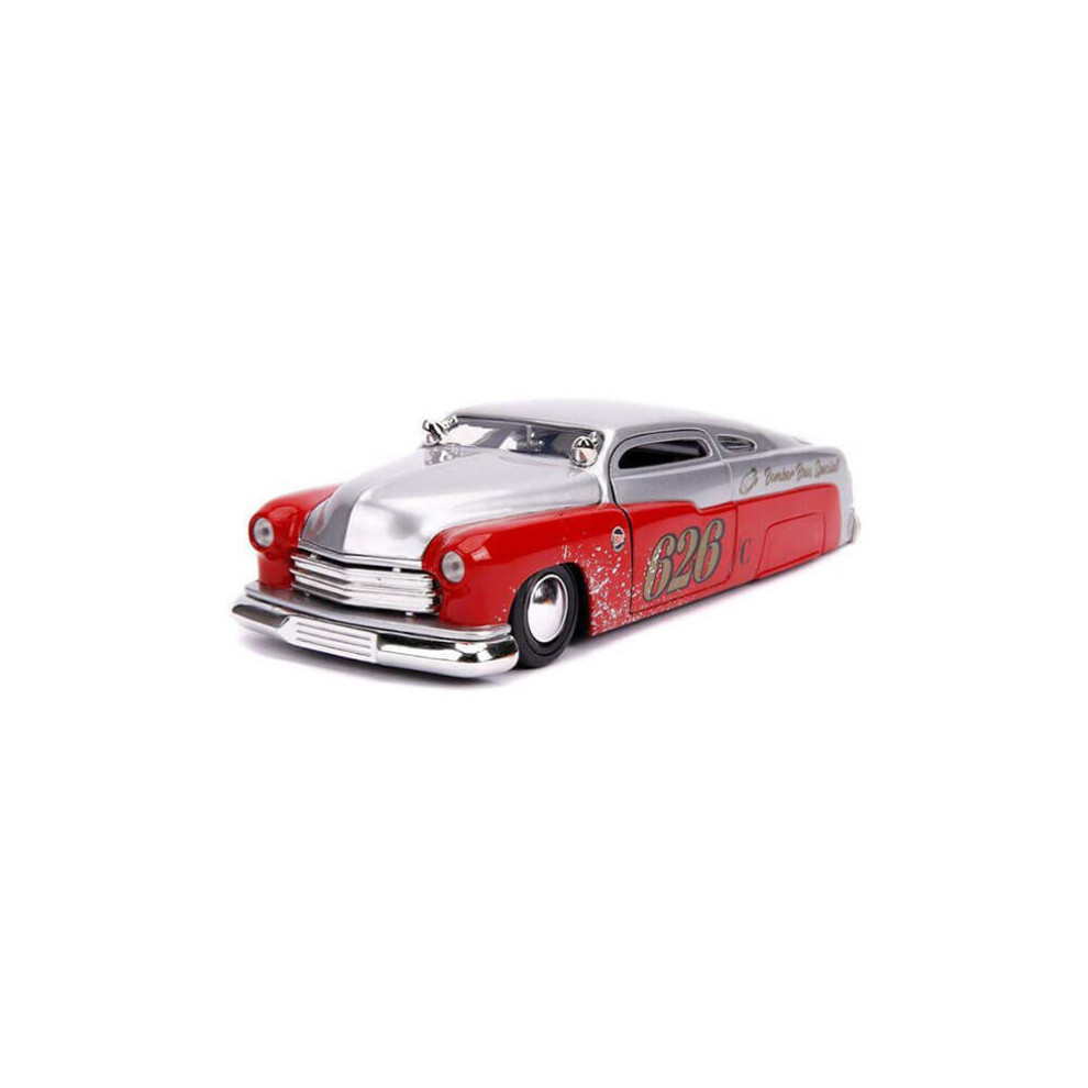 1951 Mercury Silver and Red #626 Holley Bomber Bros Special Bigtime Muscle 1/24 Diecast Model Car by Jada 31454-image-OPC-P7C22RG-NEW